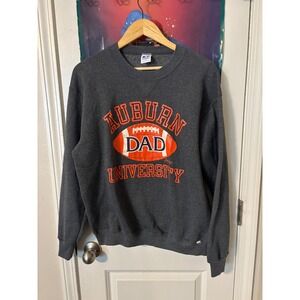 Vintage Russell Athletic Auburn University Dad Sweatshirt Grey L Made in USA